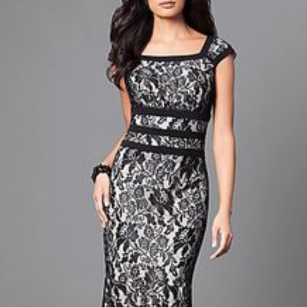 SALE😃Melrose stretch empire dress black Lace